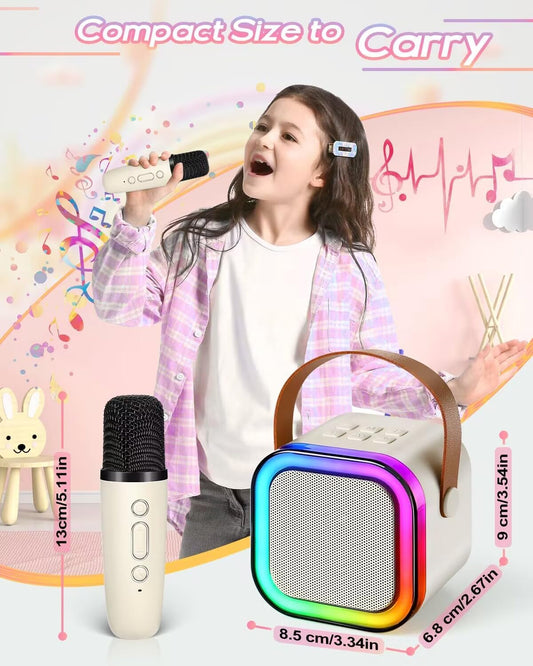 Karaoke Machine Kids with 2 Wireless Microphones